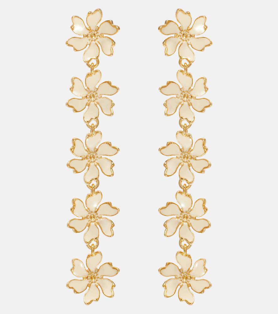 Floral enamel drop earrings
