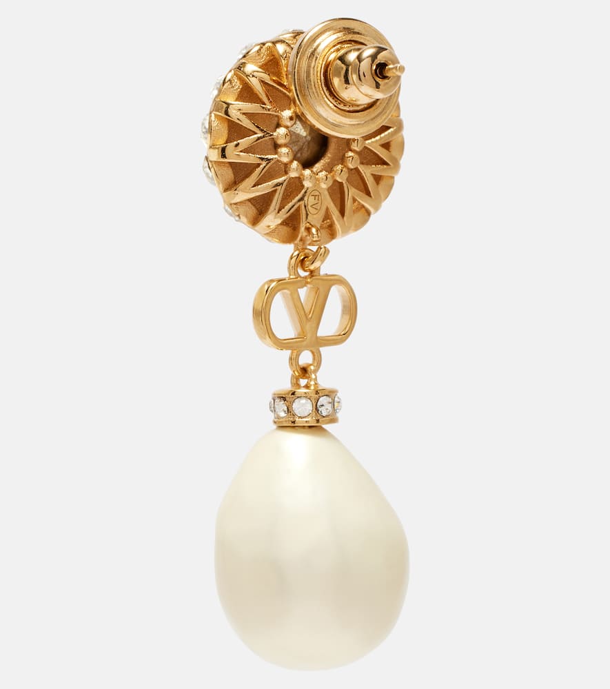 VLogo embellished drop earrings