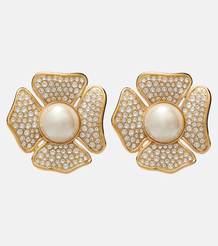 San Fin Swarovski-embellished earrings