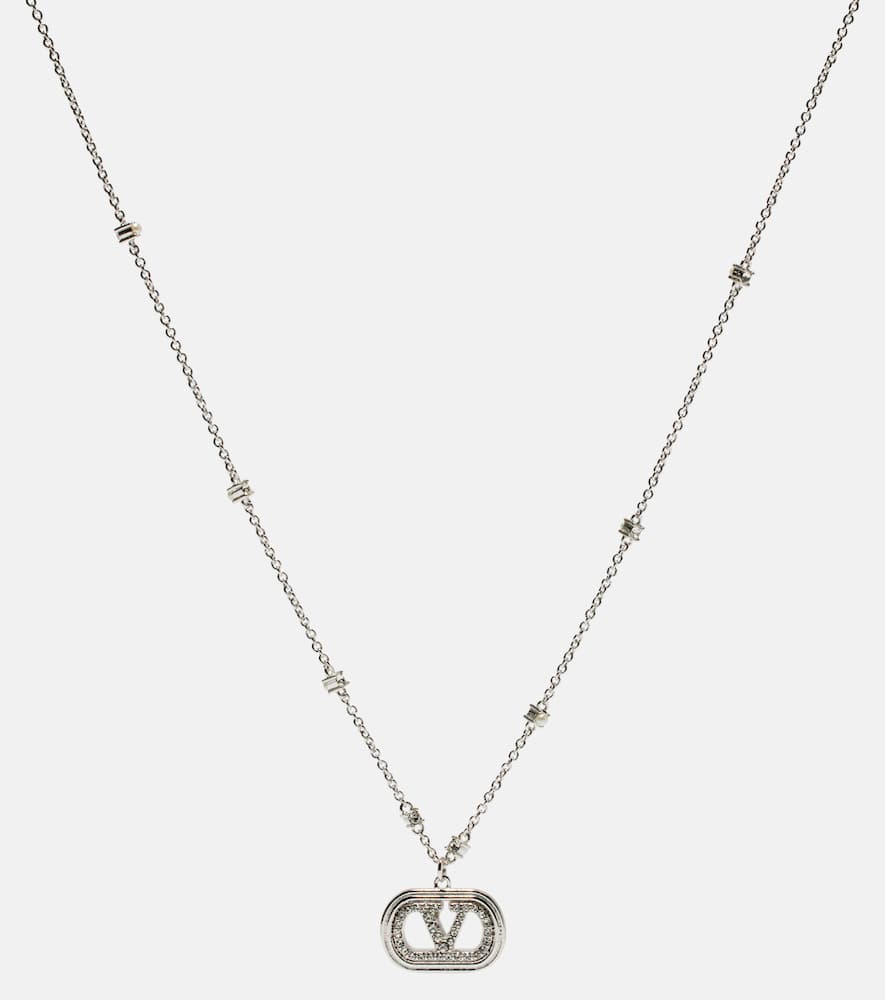 Ovalette VLogo embellished necklace