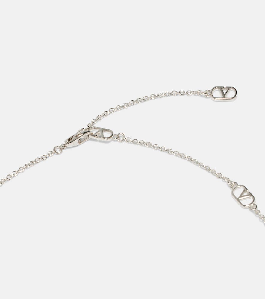 Ovalette VLogo embellished necklace