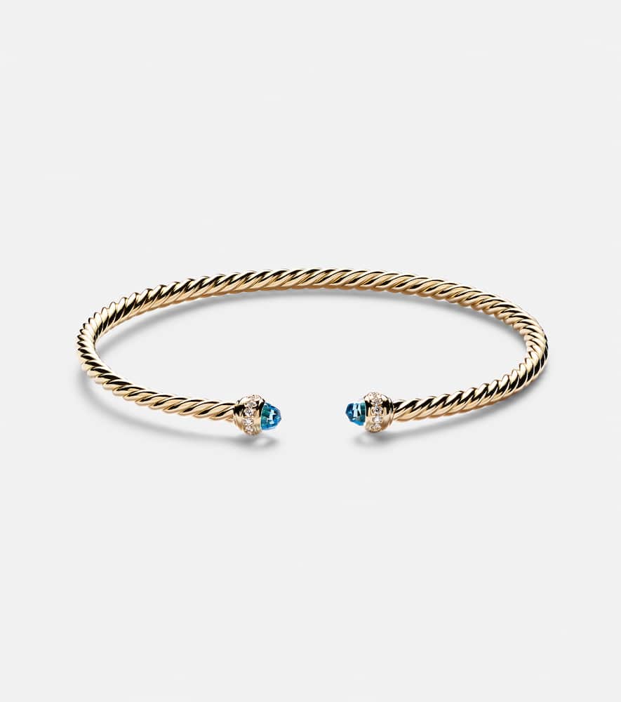 Cablespira Flex 18kt gold cuff bracelet with topazes and diamonds