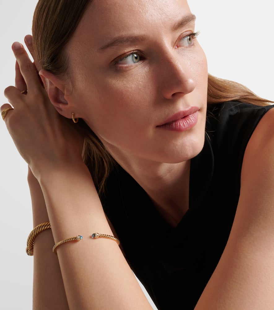 Cablespira Flex 18kt gold cuff bracelet with topazes and diamonds