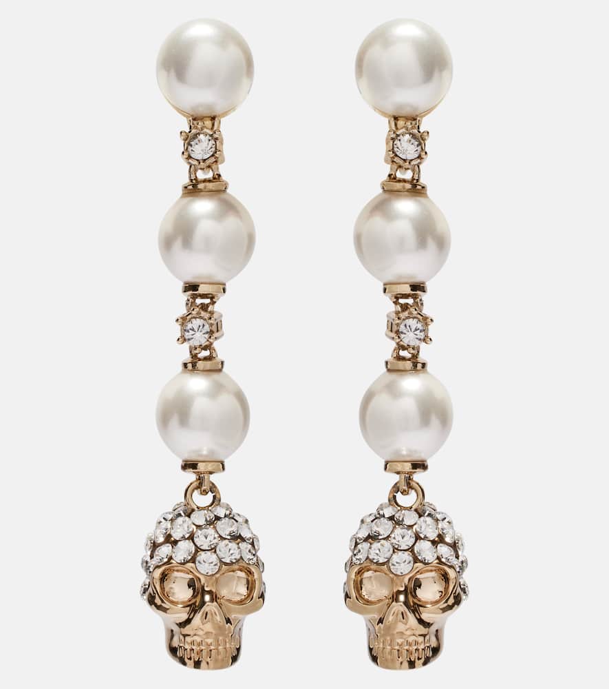 Crystal-embellished drop earrings