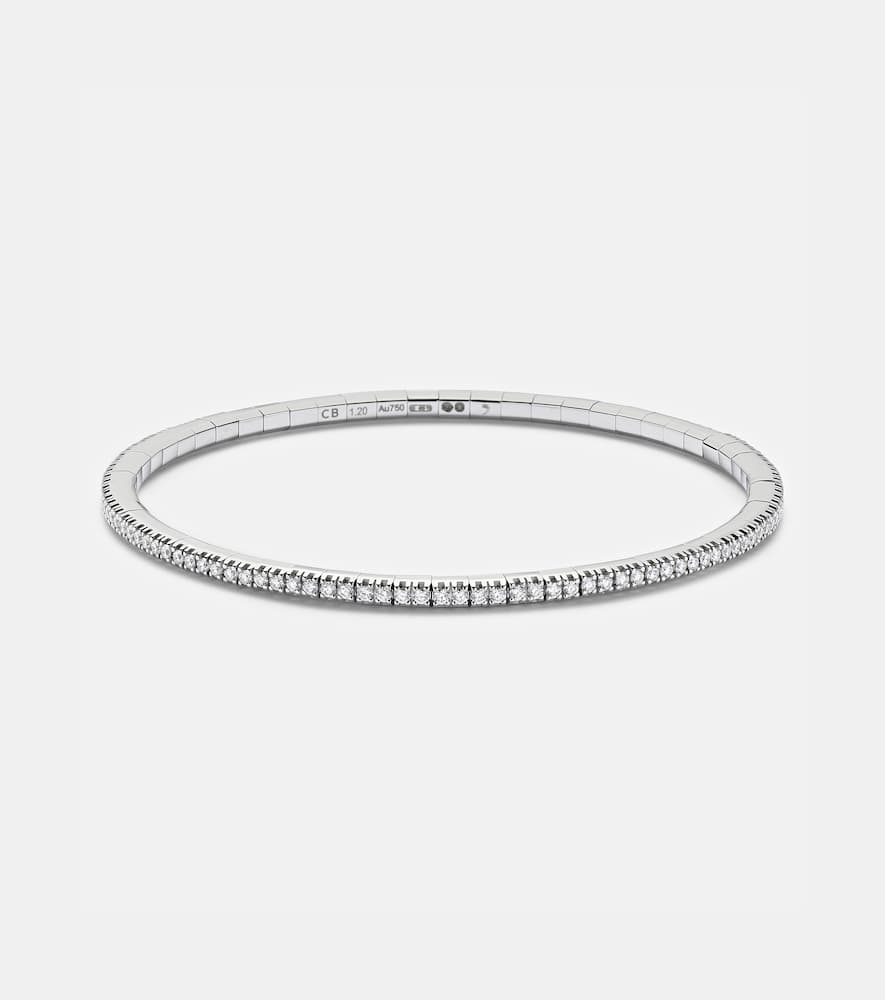 Stretchy 18kt white gold bracelet with diamonds