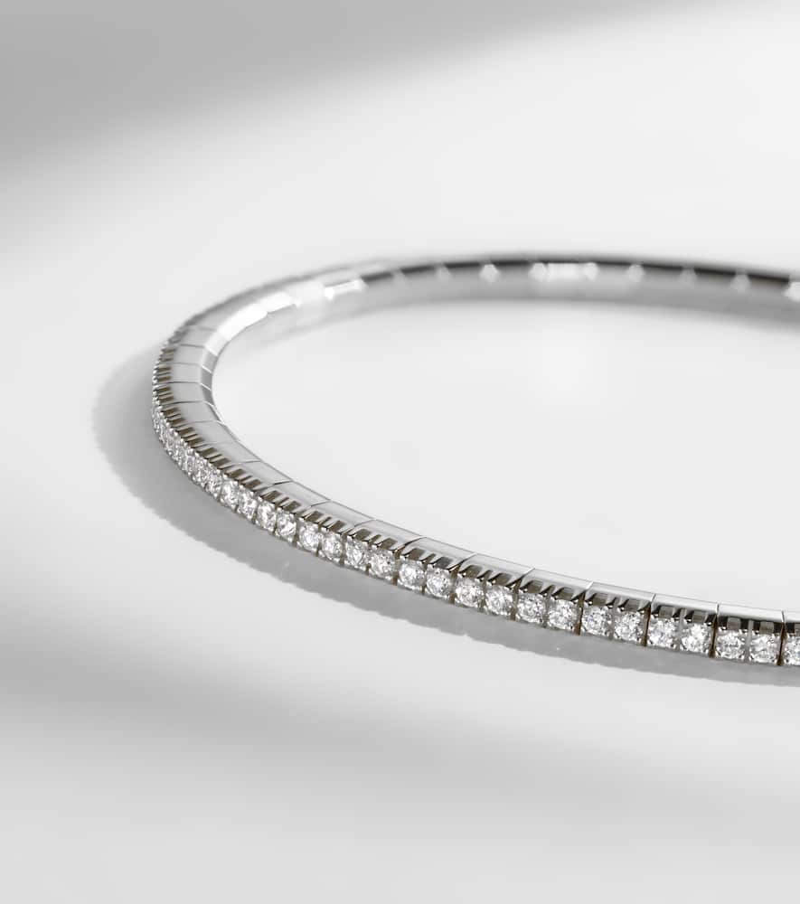 Stretchy 18kt white gold bracelet with diamonds