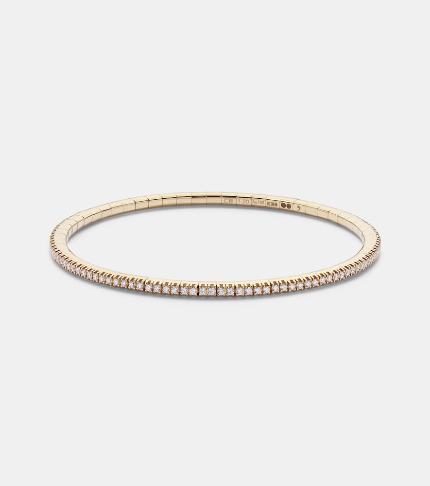 Stretchy 18kt gold bracelet with diamonds