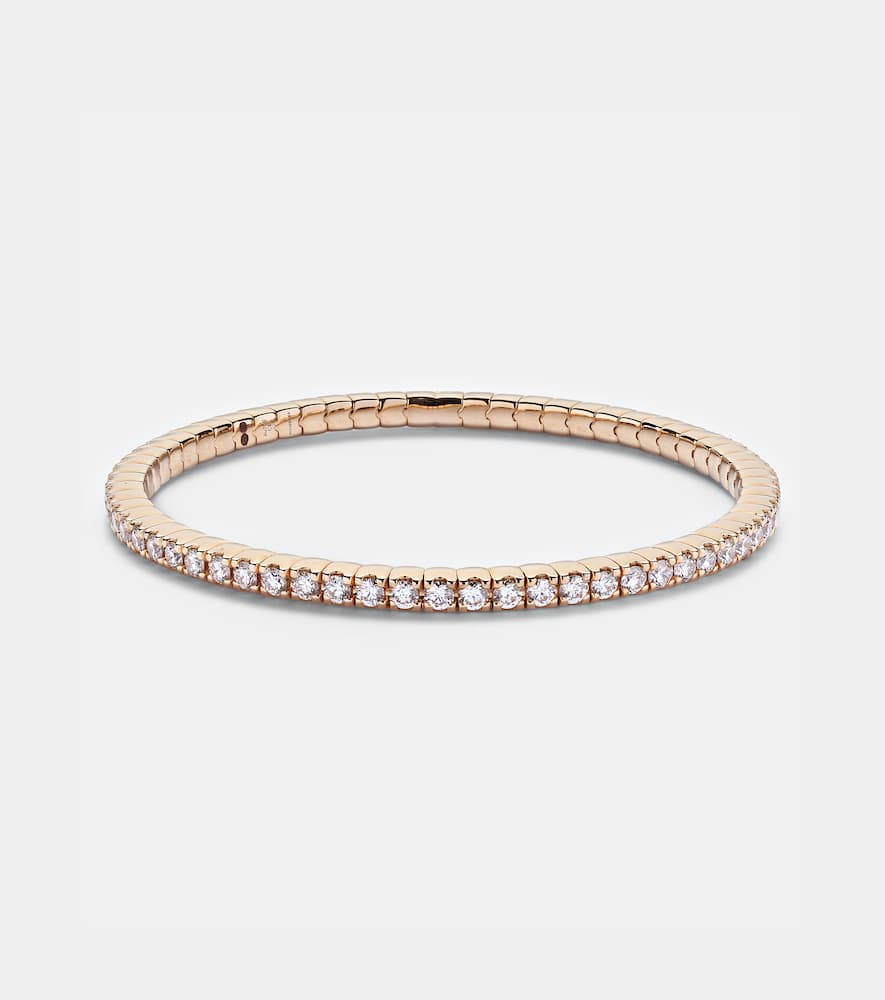 Stretchy 18kt rose gold bracelet with diamonds