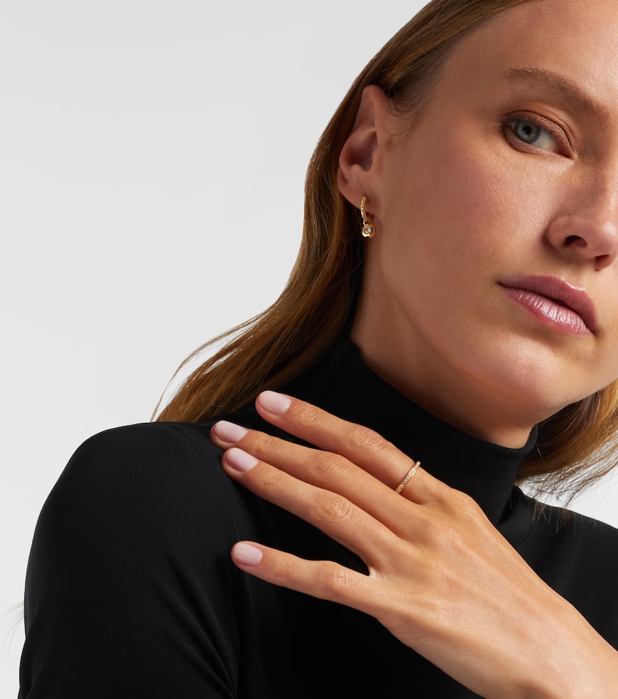 Petite Cable 18kt gold huggie earrings with diamonds