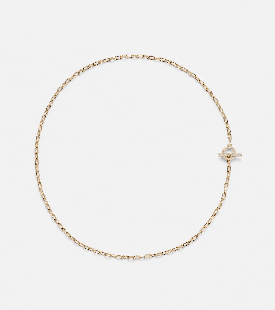 DY Madison 18kt gold chain necklace with diamonds