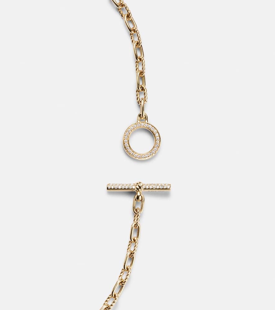 DY Madison 18kt gold chain necklace with diamonds