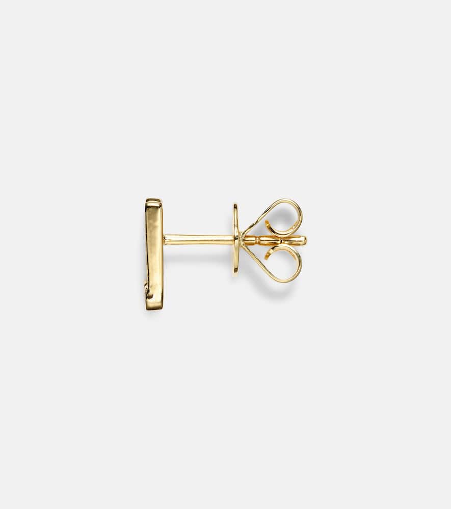 Initial Petite 18kt gold single earring with diamonds