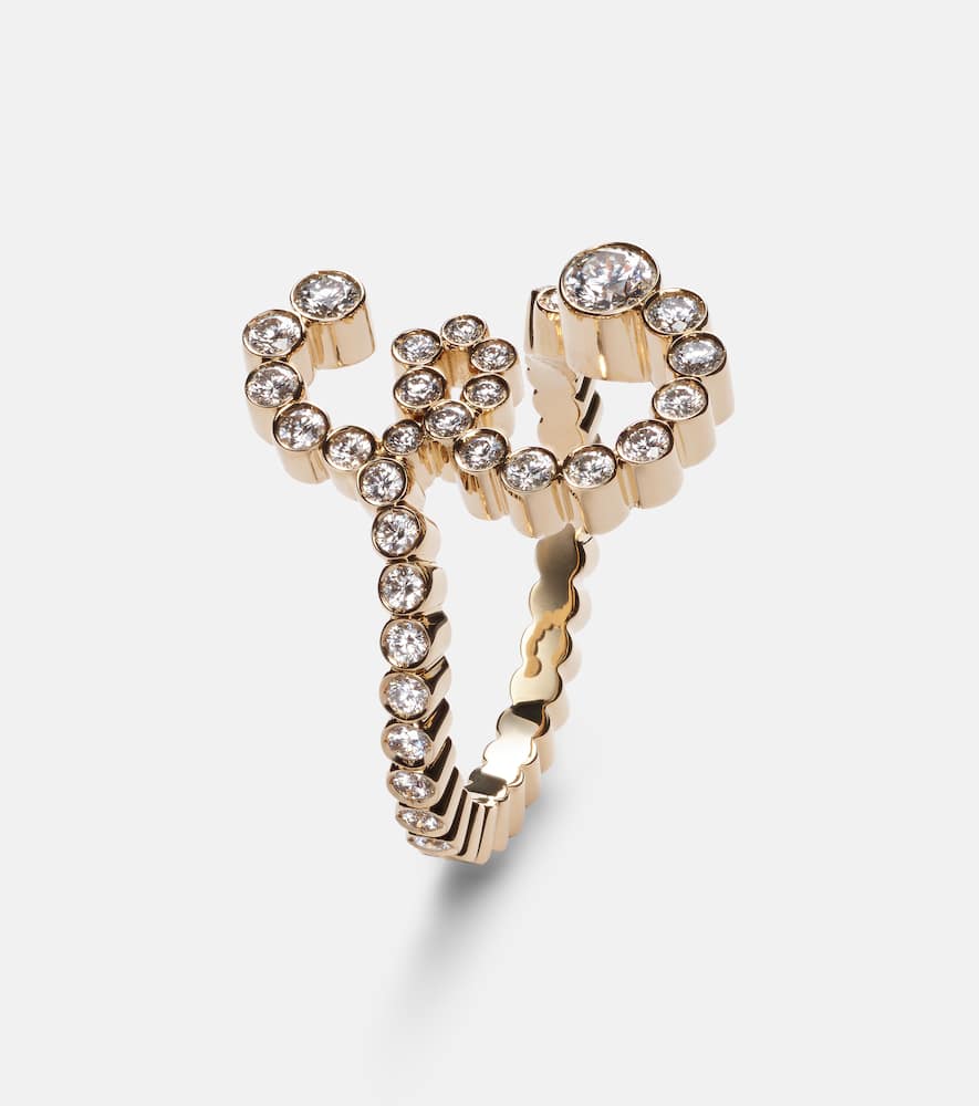 Initial Ensemble 18kt gold ring with diamonds