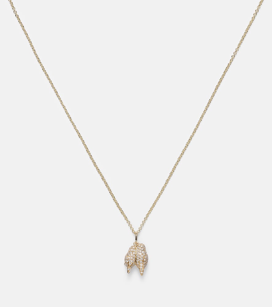 Lovebirds 14kt gold necklace with diamonds