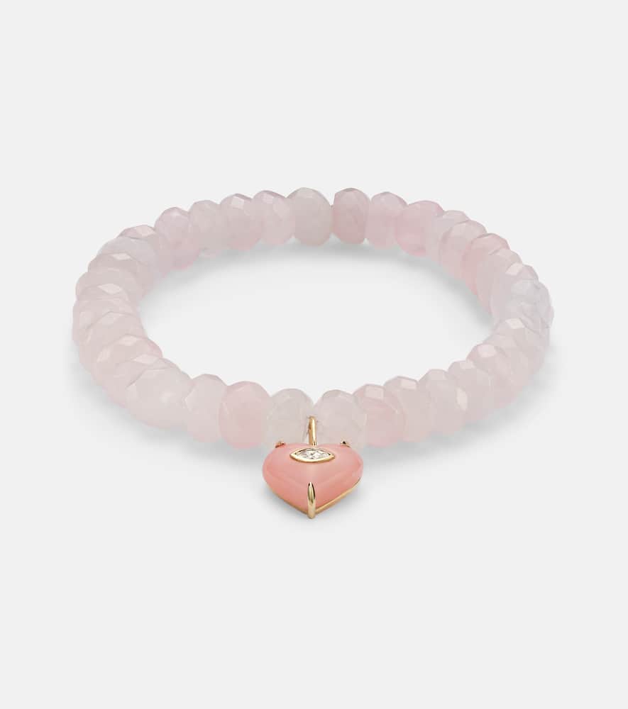 14kt gold bracelet with opal and diamond