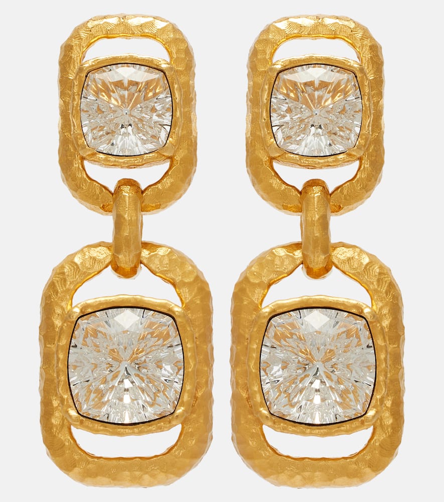 Crystal-embellished drop earrings