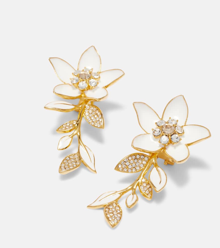 Jasmine Vine embellished enamel earrings