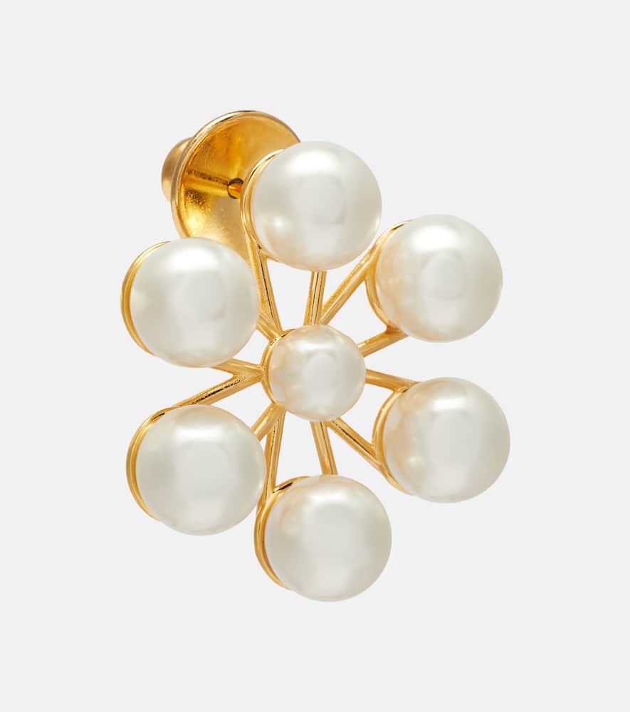 Floral faux pearl earrings