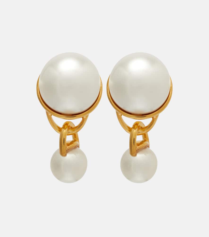 Faux pearl drop earrings