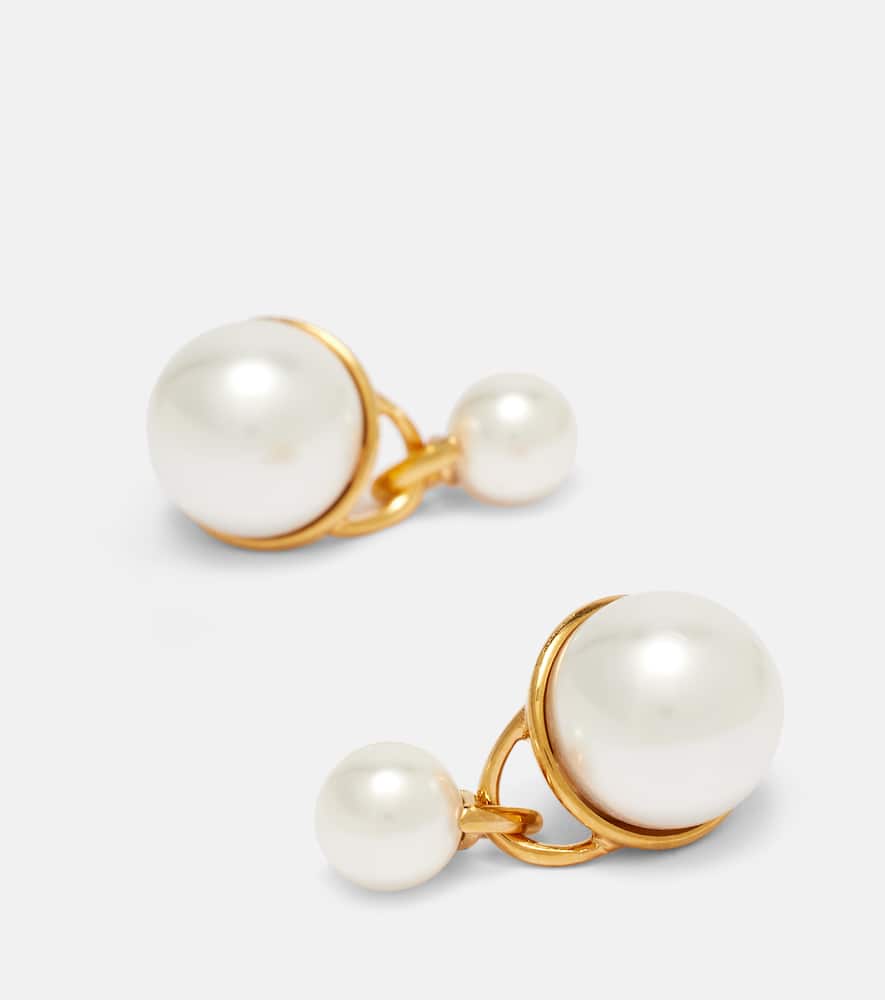 Faux pearl drop earrings
