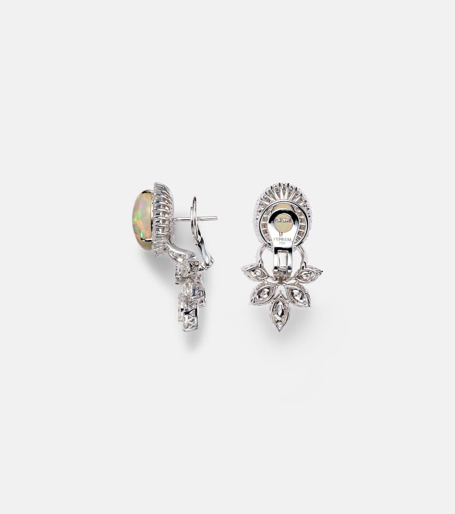 Reign Supreme 18kt white gold earrings with opals and diamonds