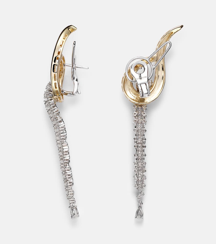 Golden Strada 18kt white and yellow gold drop earrings with diamonds