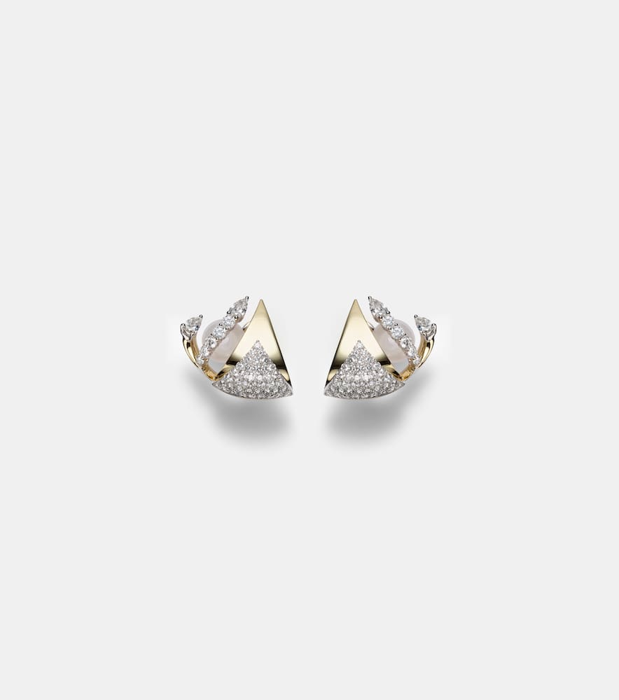 Golden Strada 18kt gold earrings with diamonds