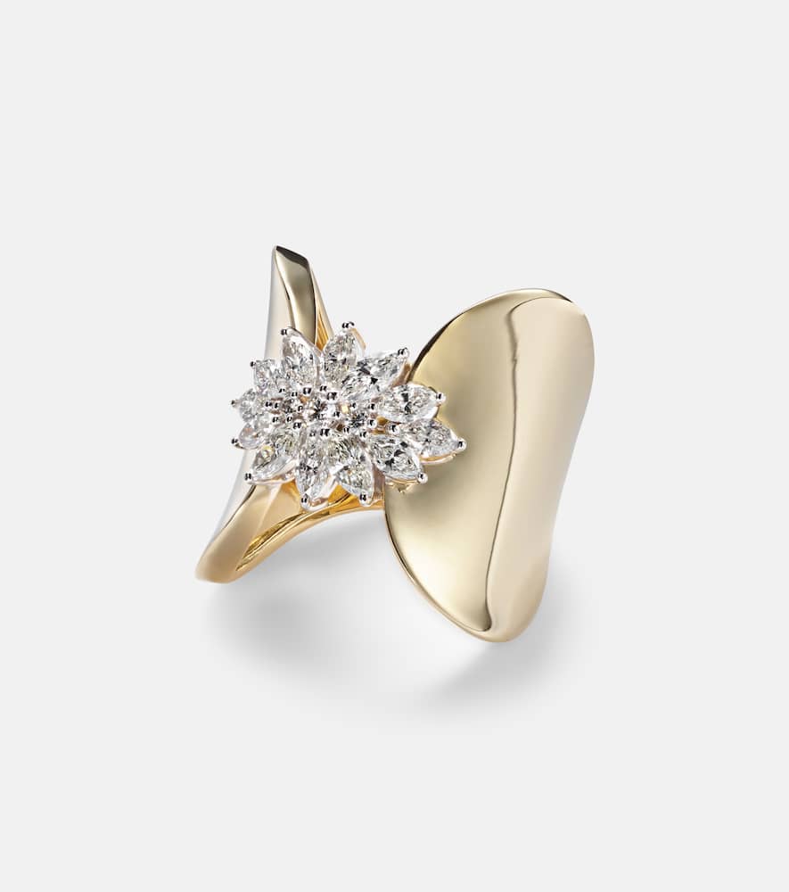 Golden Strada 18kt gold ring with diamonds