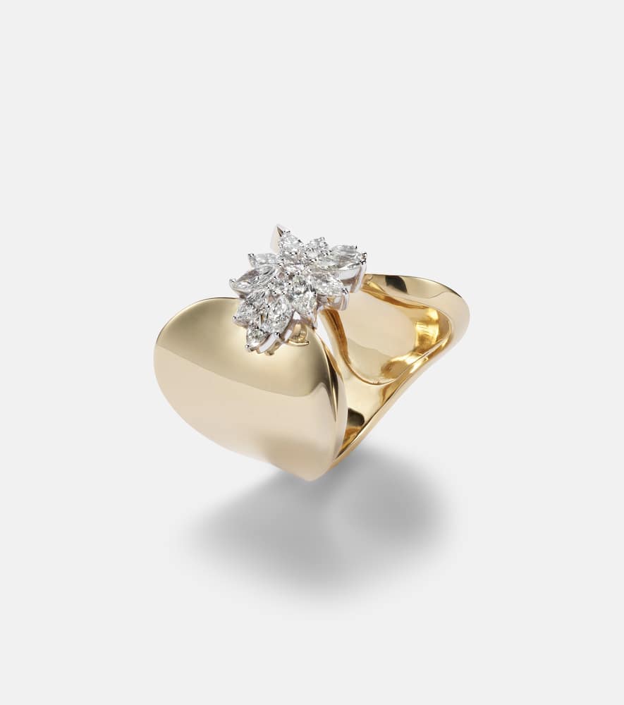 Golden Strada 18kt gold ring with diamonds