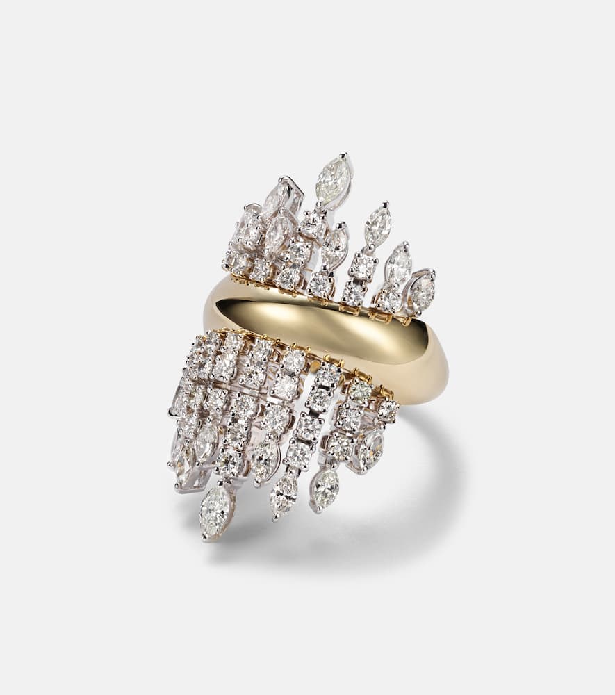 Golden Strada 18kt gold ring with diamonds