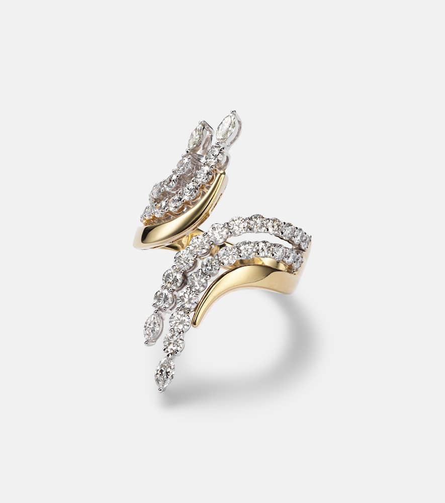 Golden Strada 18kt gold ring with diamonds