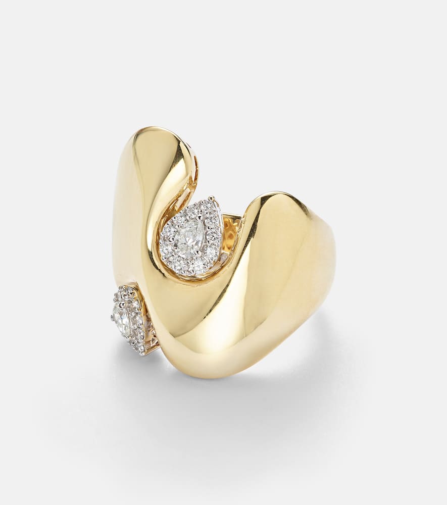 18kt gold ring with diamonds