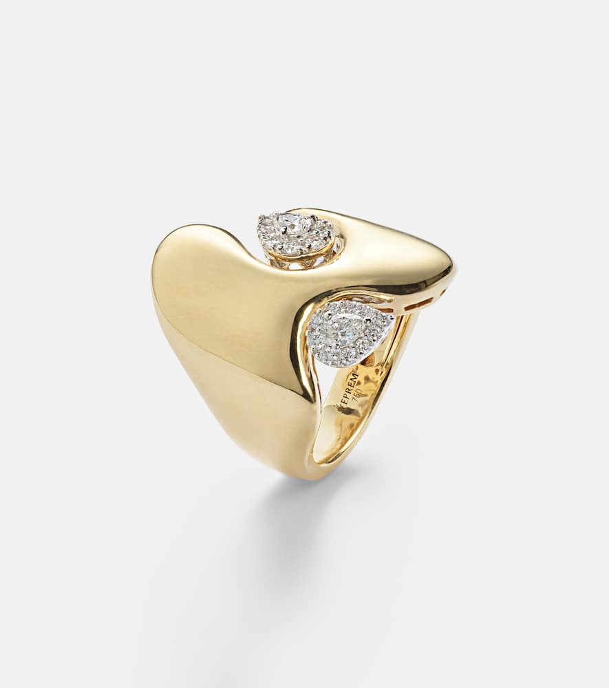 18kt gold ring with diamonds