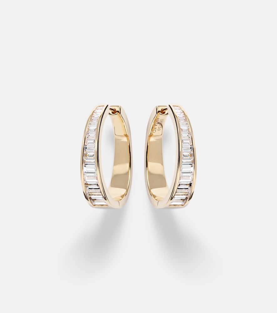 Meryl Classic 18kt gold hoop earrings with diamonds