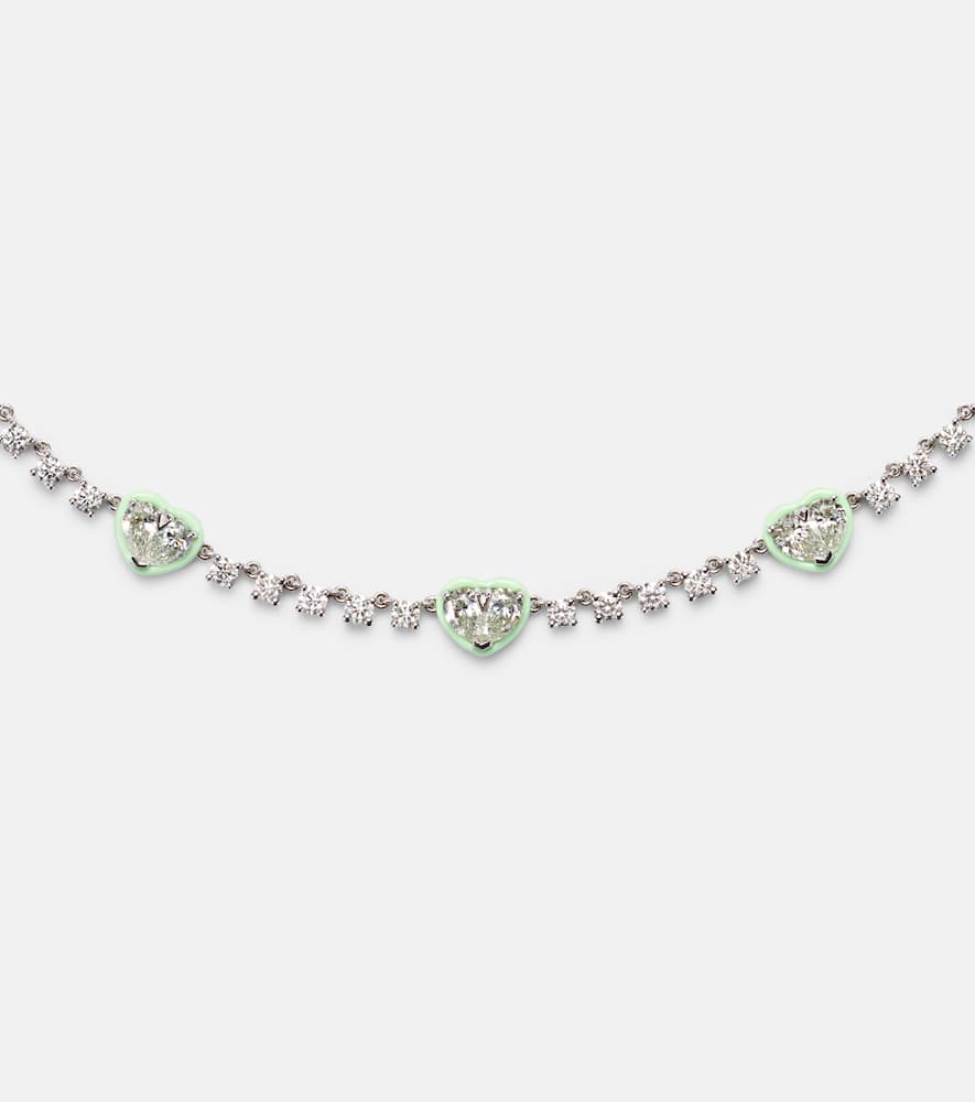 18kt white gold choker with diamonds