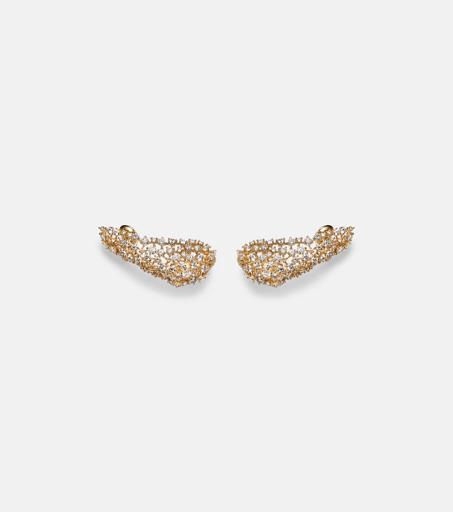Scatter 18kt gold earrings with diamonds