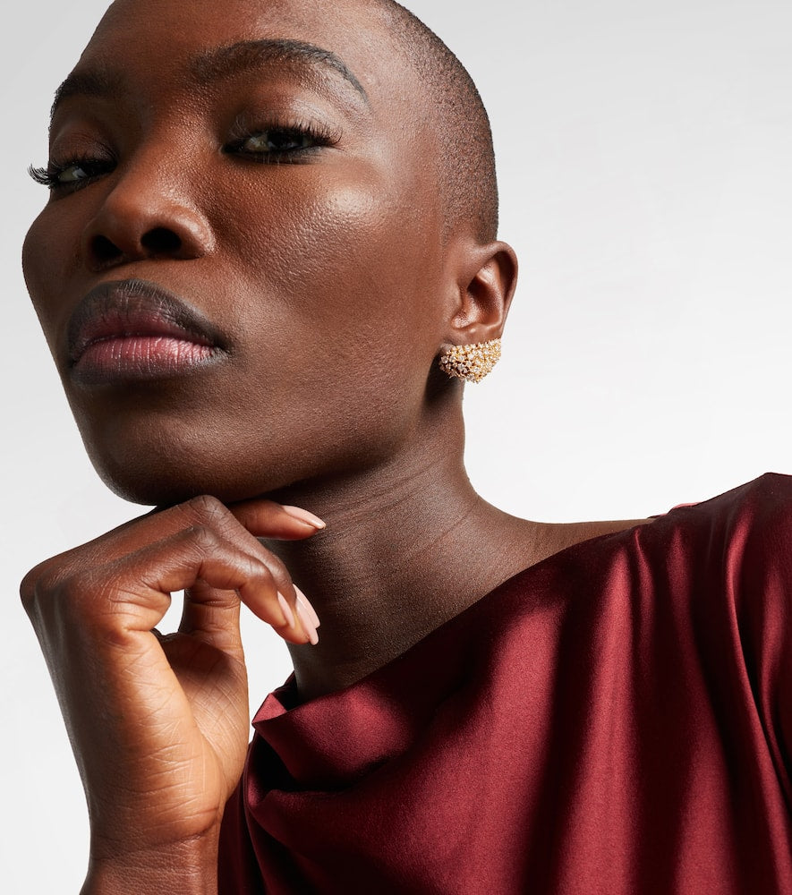 Scatter 18kt gold earrings with diamonds