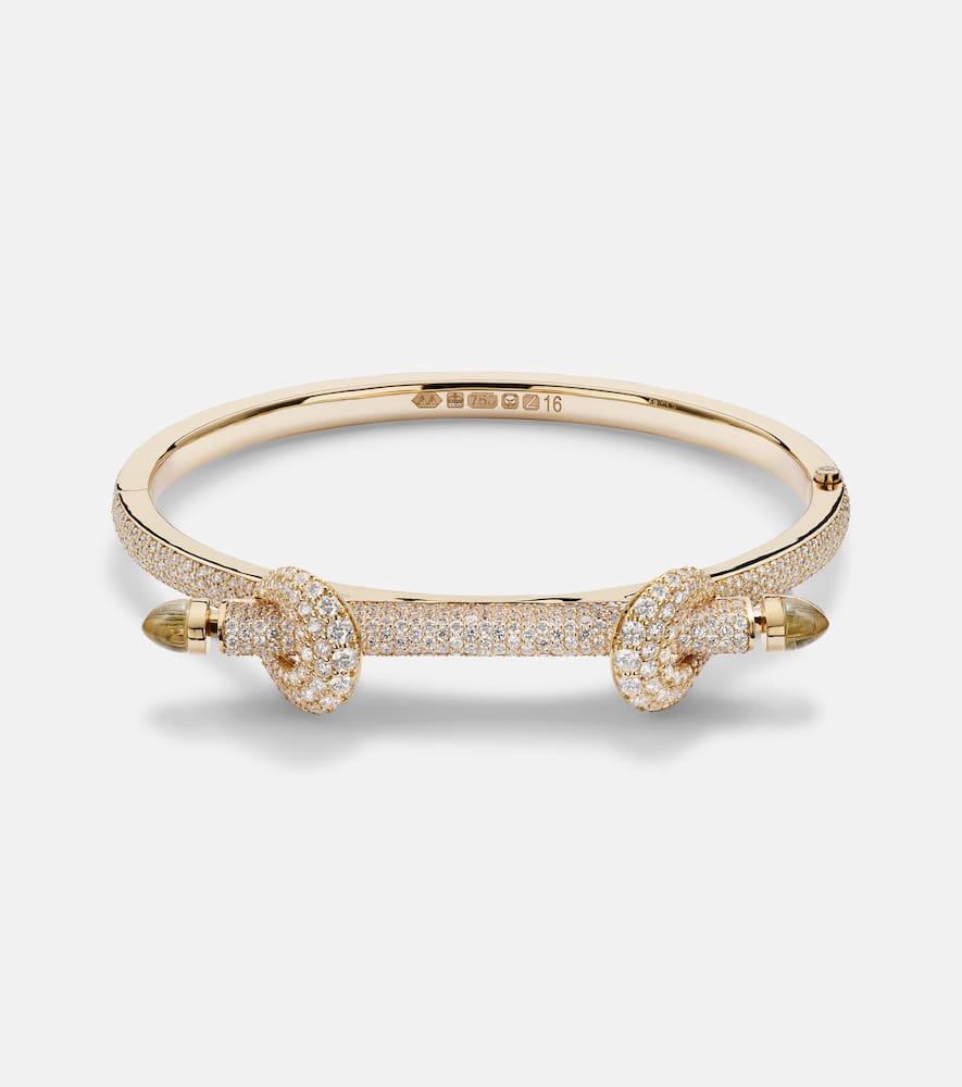 Chakra Icon 18kt gold bracelet with diamonds and quartz