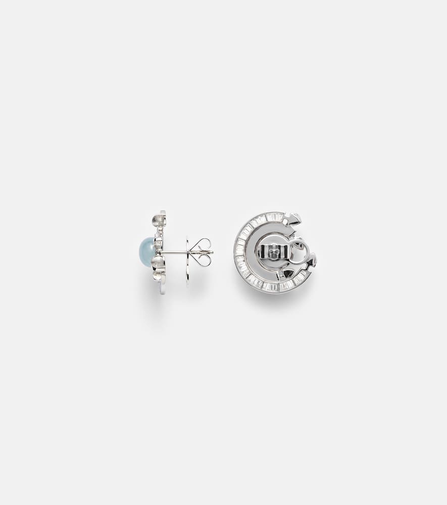 Chakra 18kt white gold earrings with pearls and gemstones