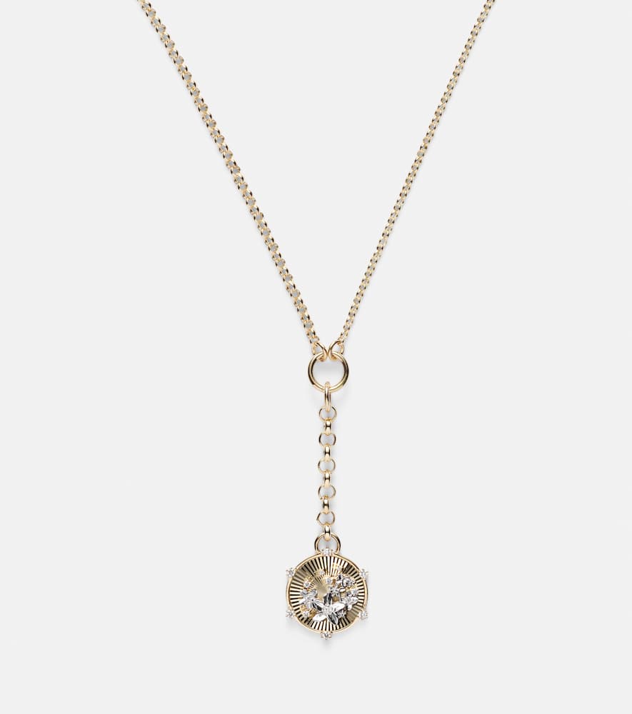 Resilience Blossoms Small 18kt gold chain necklace with diamonds