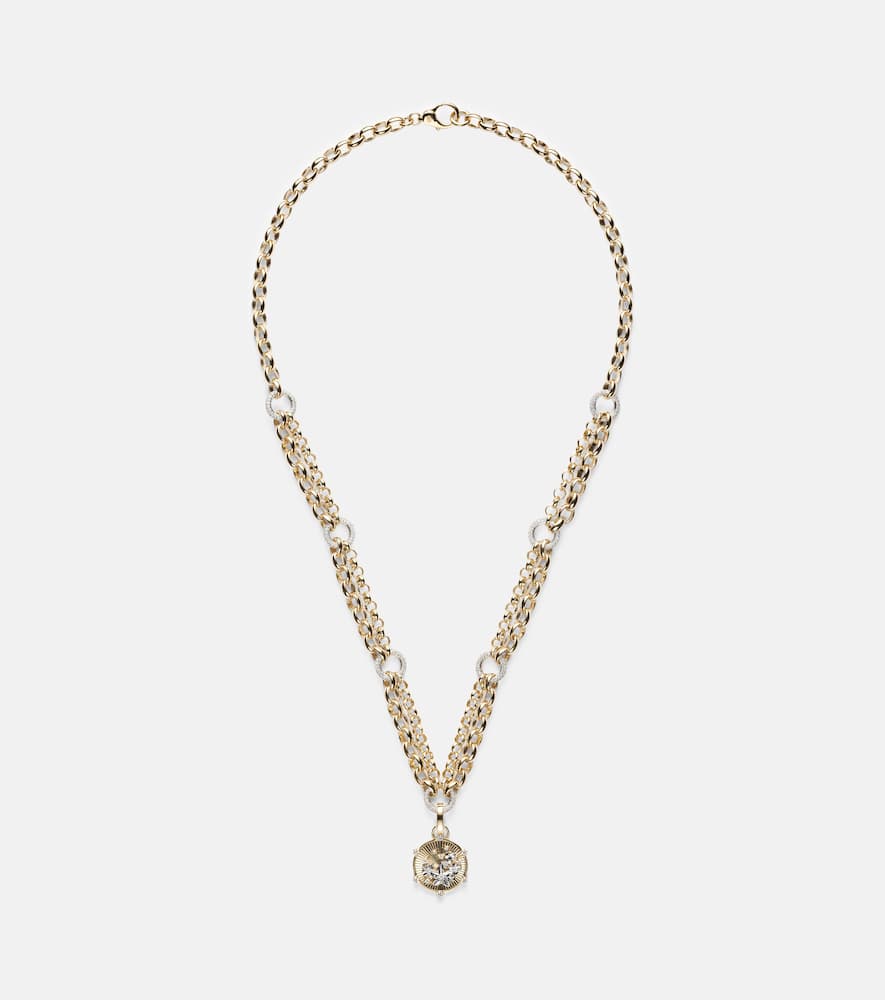 18kt gold pendant necklace with diamonds