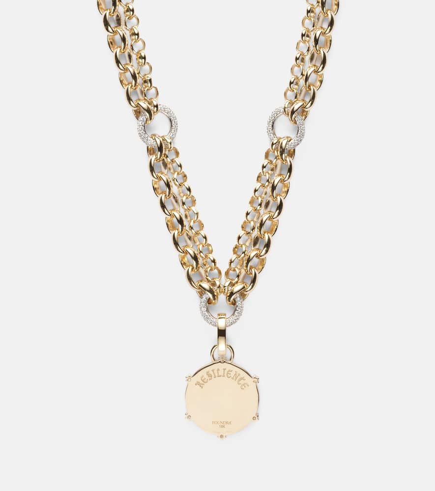 18kt gold pendant necklace with diamonds