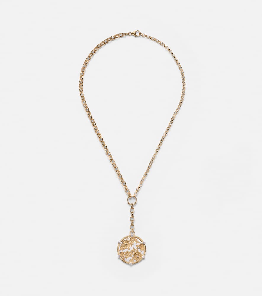 18kt gold pendant necklace with diamonds