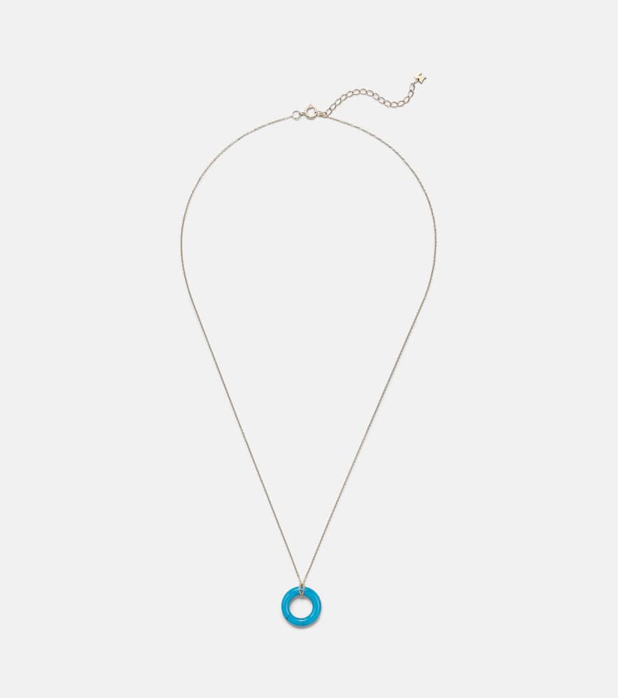 14kt gold pendant necklace with turquoise