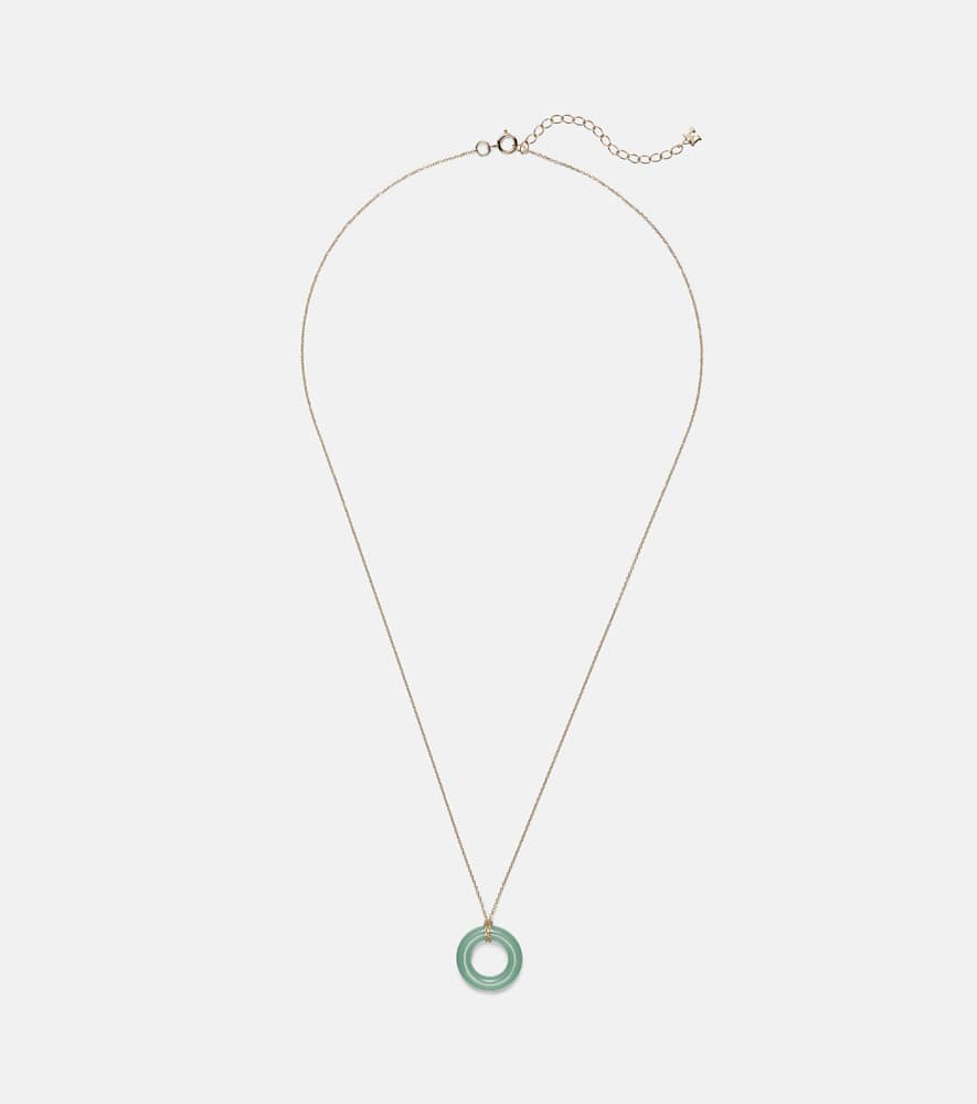 Donut 14kt gold necklace with jade