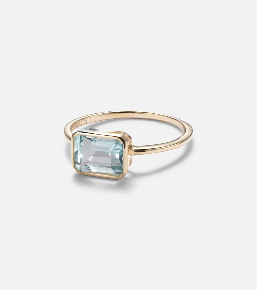 14kt gold ring with blue topaz
