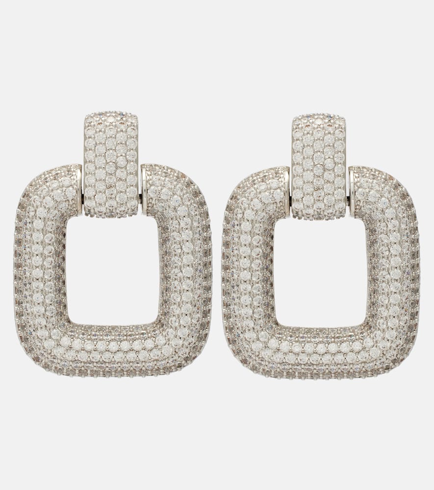 Crystal-embellished drop earrings