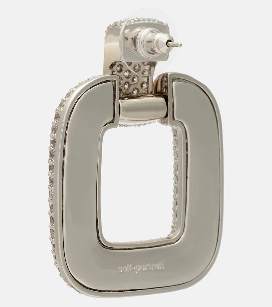 Crystal-embellished drop earrings