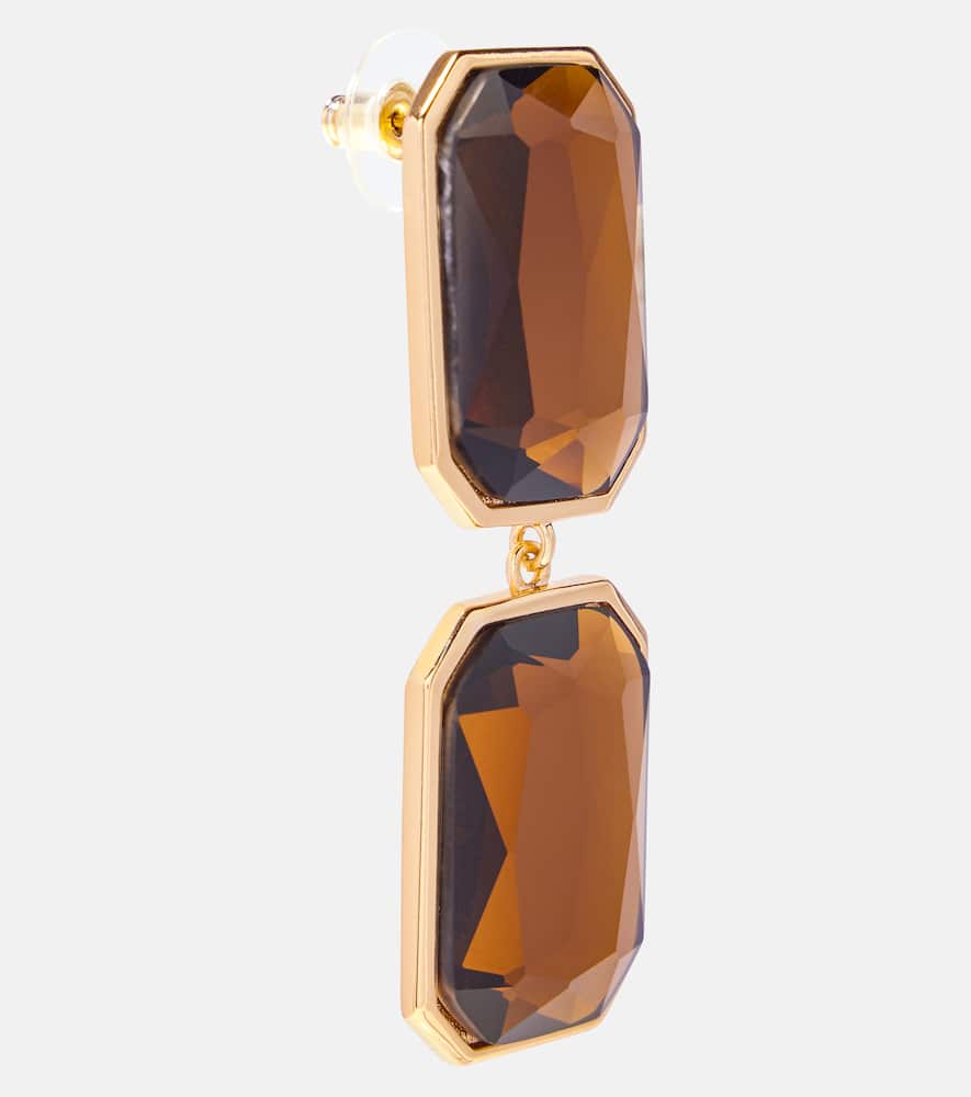 Amber gold-plated drop earrings