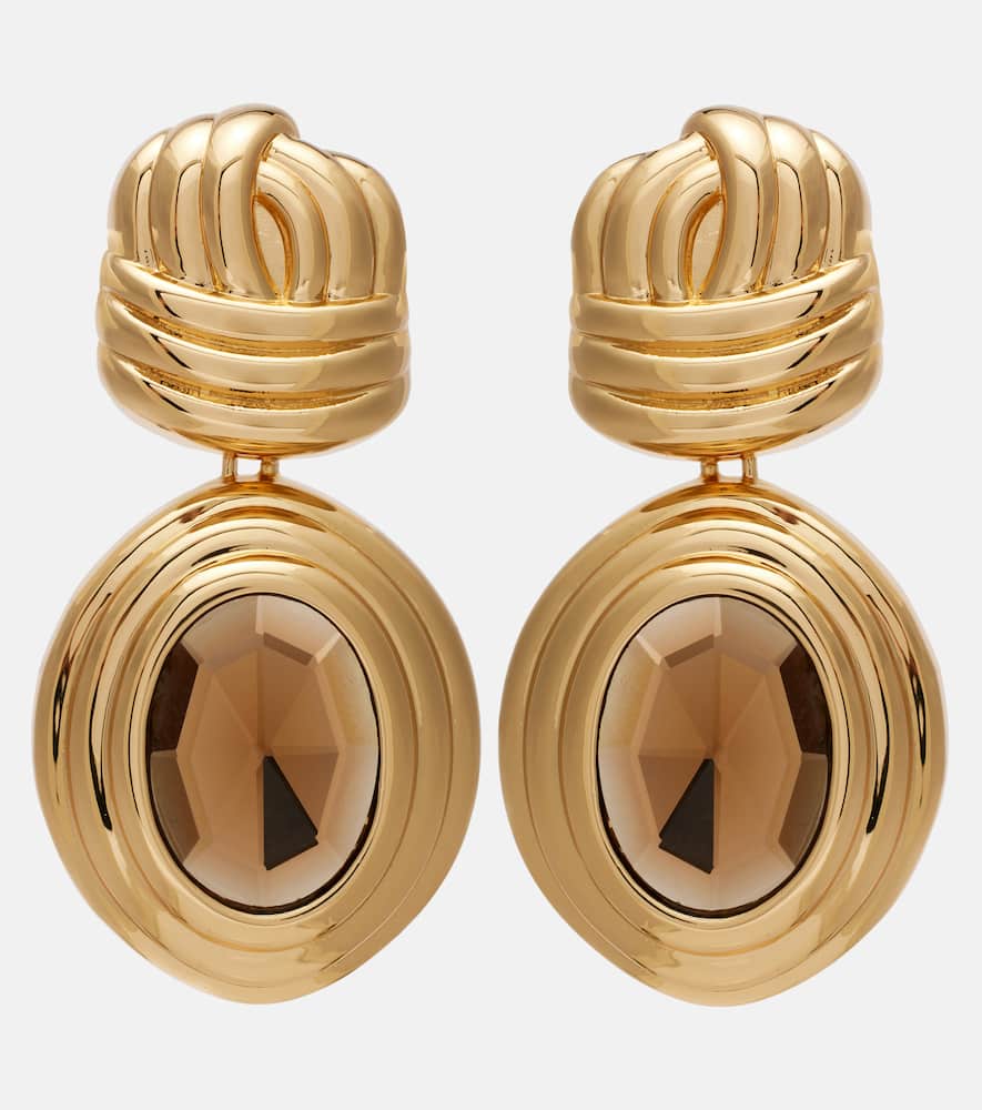 Crystal-embellished drop earrings